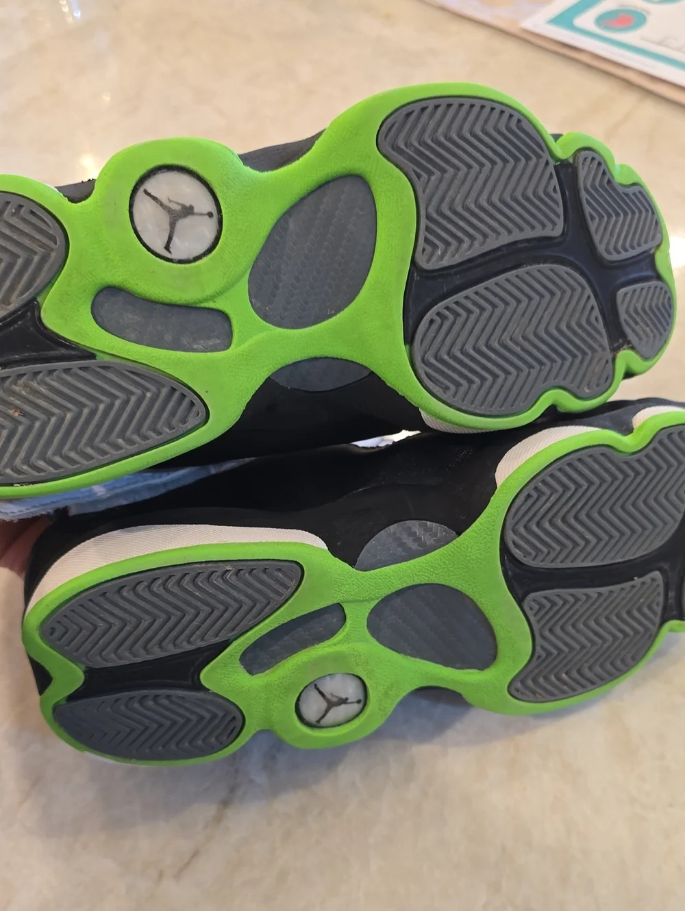 Jordan Kids' Basketball Sneakers in Black, White & Neon Green